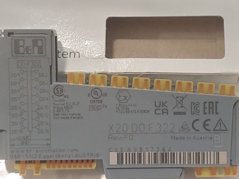 B&R Automation PLC Output Module X20 D0 F322 Rev. F0