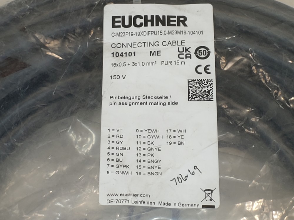 Euchner 104101 Connecting Cable With Plug Connector