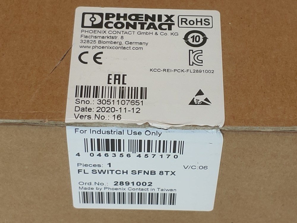 Phoenix Contact Ethernet FL Switch SFNB 8TX 2891002