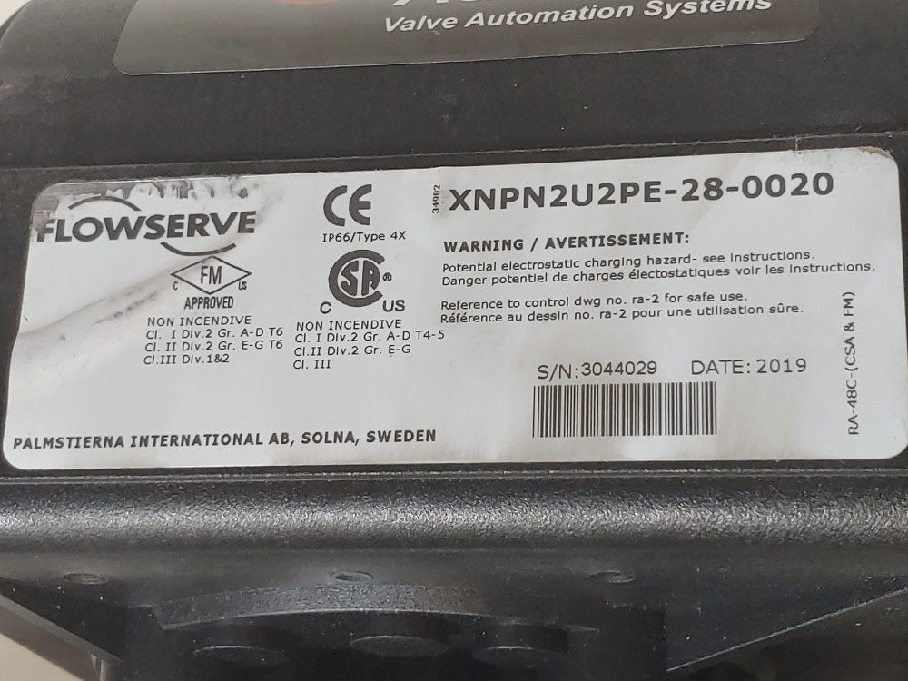 Flowserve B150C07 Pneumatic Actuated Butterfly Valve (Amresist 4" 150)