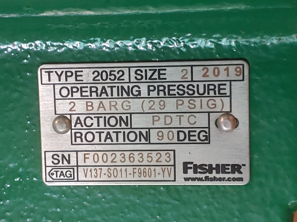 Fisher 4" 150# CF3M 484CV/418KV Actuated Butterfly Valve w/ DVC6200 Positioner 