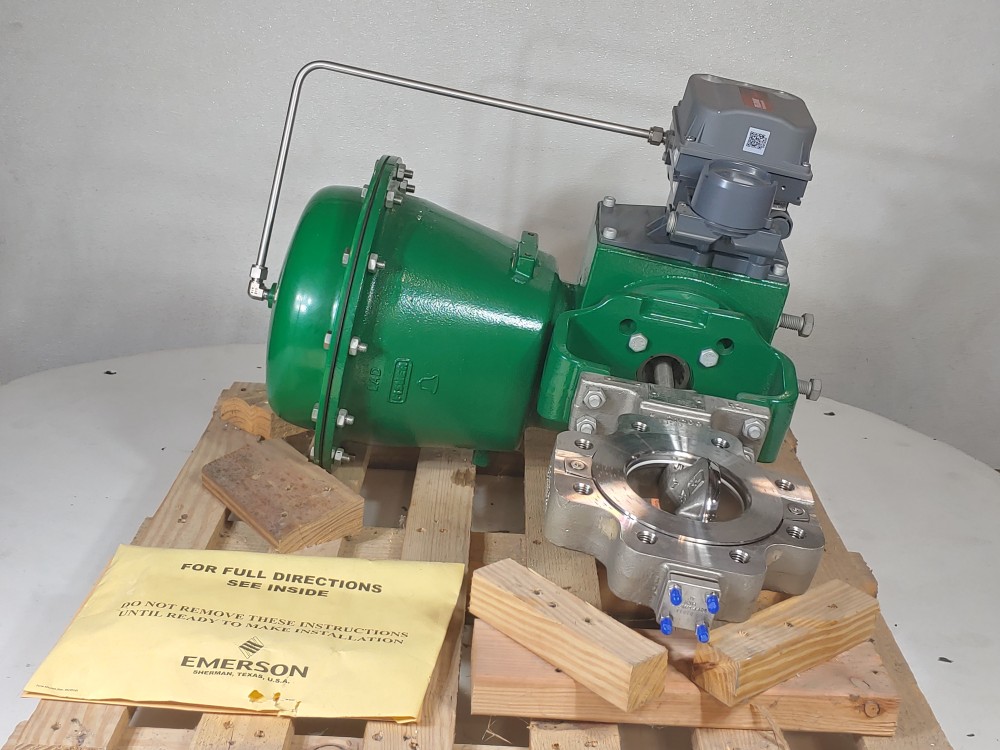 Fisher 4" 150# CF3M 484CV/418KV Actuated Butterfly Valve w/ DVC6200 Positioner 