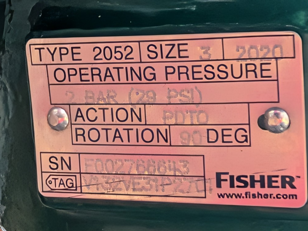 Fisher 8" 300/600# Actuated Butterfly Valve  w/ Fisher DVC6200 Positioner