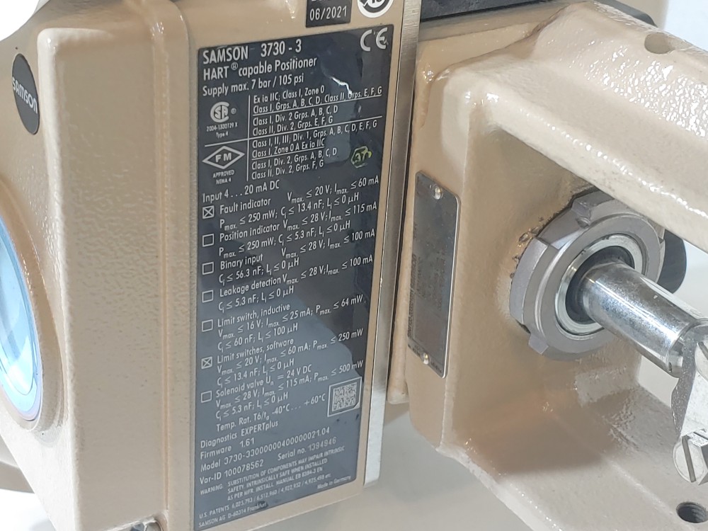 Samson 4" 150#CL Type 3277 Actuator Control Valve w/ Positioner 