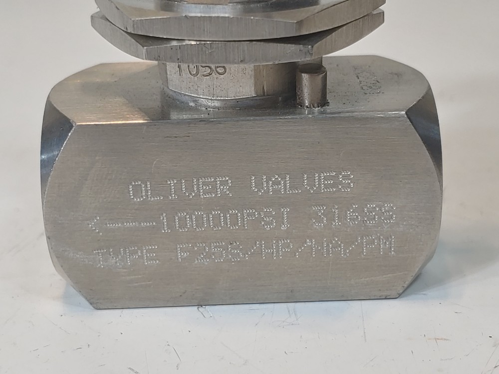 Oliver 1/4" NPT 10000 PSI 316SS Needle Valve F25S/HP/NA/PM