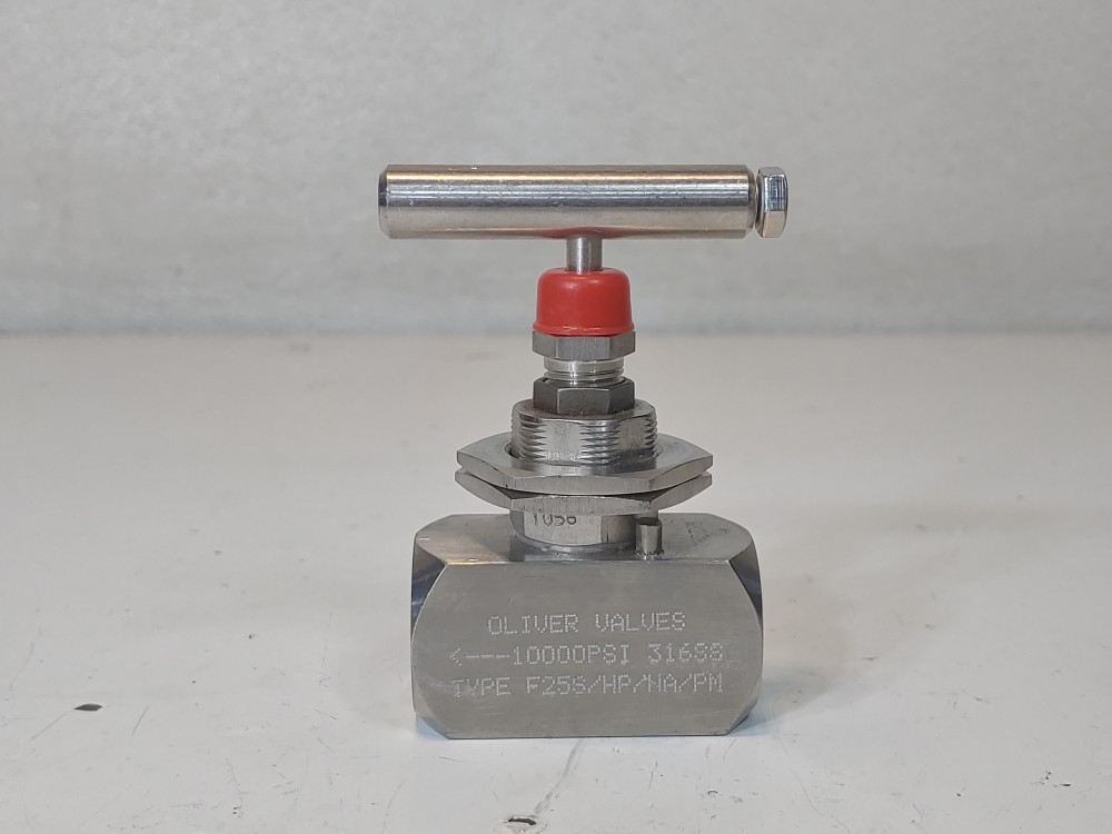 Oliver 1/4" NPT 10000 PSI 316SS Needle Valve F25S/HP/NA/PM