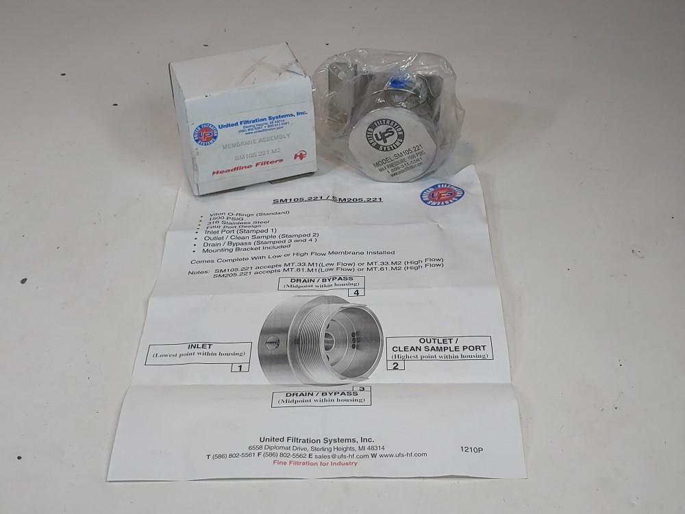 United Filtration Membrane Filter Model SM105.221