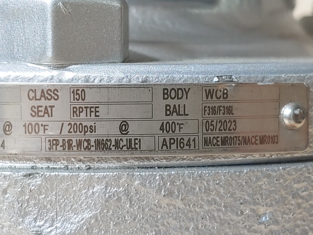 Neway 3" 150# RF WCB Flanged Full Port Ball Valve 3FP-B1R-WCB-1N662-MC-ULE1