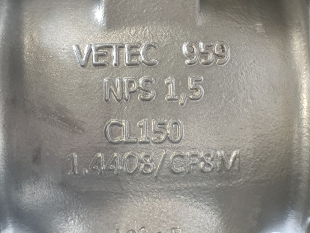 VETEC 1-1/2" 150#  Air Torque PT550U Actuated Valve CF8M w/ Samson Positioner