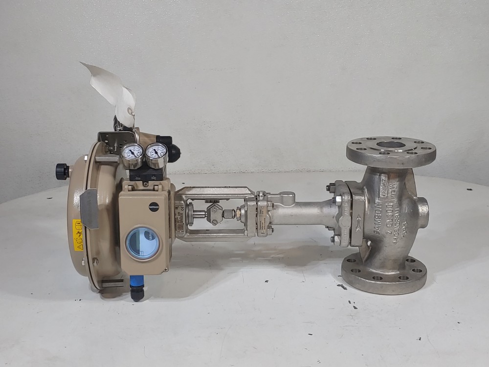 Samson 2" 300# 3277 CF8M Actuated Globe Valve w/ 3730-5 Positioner