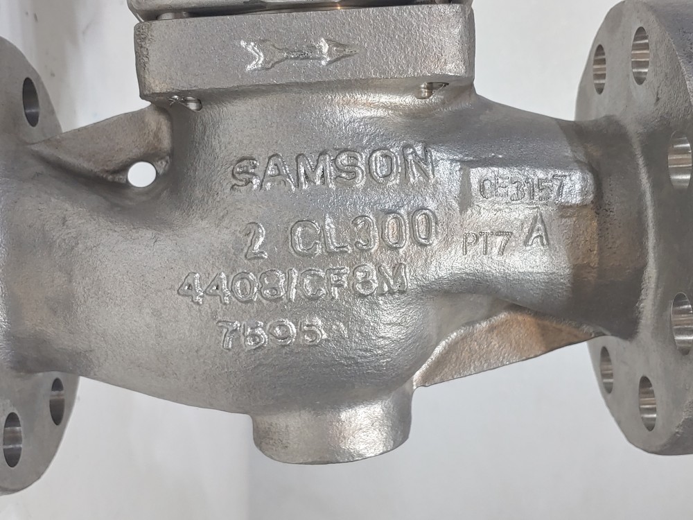 Samson 2" 300# 3277 CF8M Actuated Globe Valve w/ 3730-5 Positioner