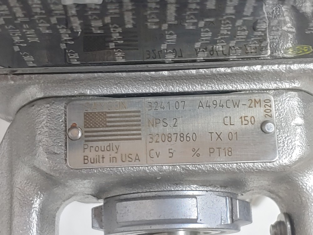 Samson 2" 300# 3277 CF2M Actuated Globe Valve w/ 3730-3 Positioner