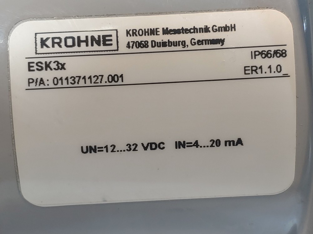 Krohne DK32/ESK Variable Area Flowmeter w/ Electric Signal Output