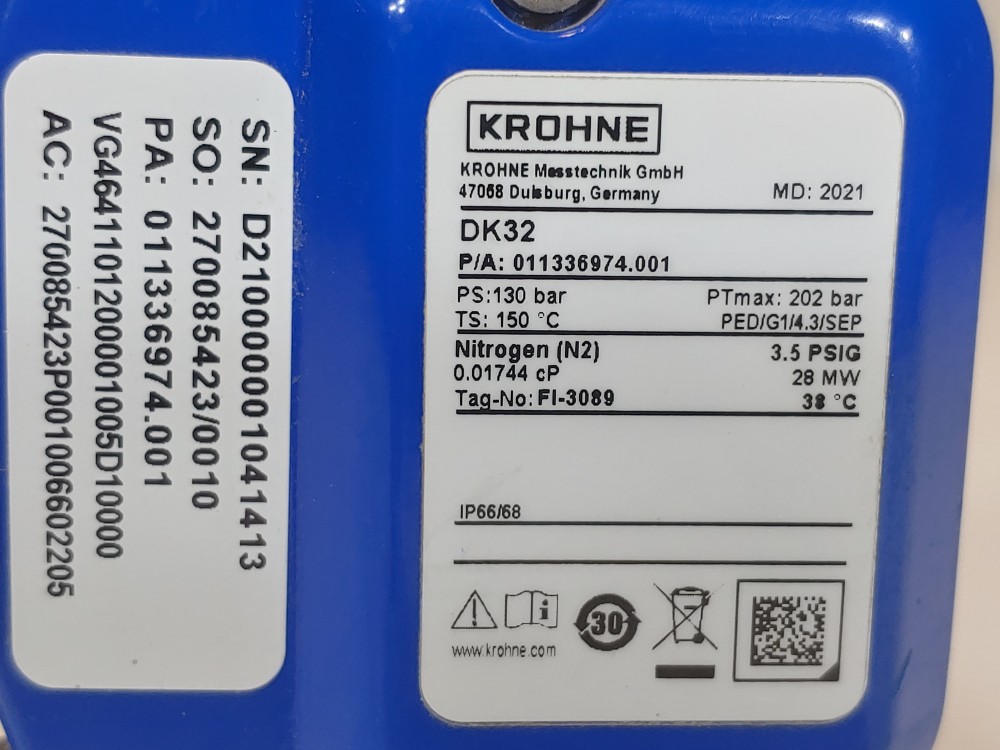 Krohne DK32 Variable Area Flowmeter