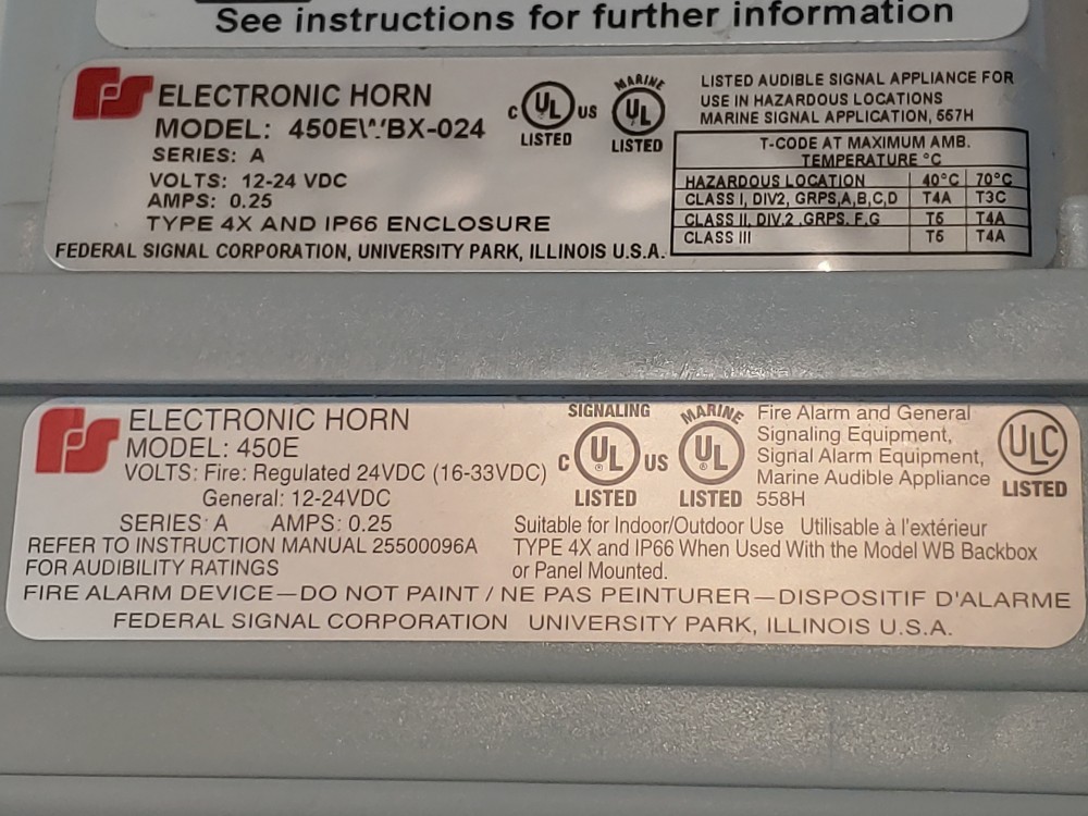Federal Signal 450EWBX-024 Vibratone Electronic Horn