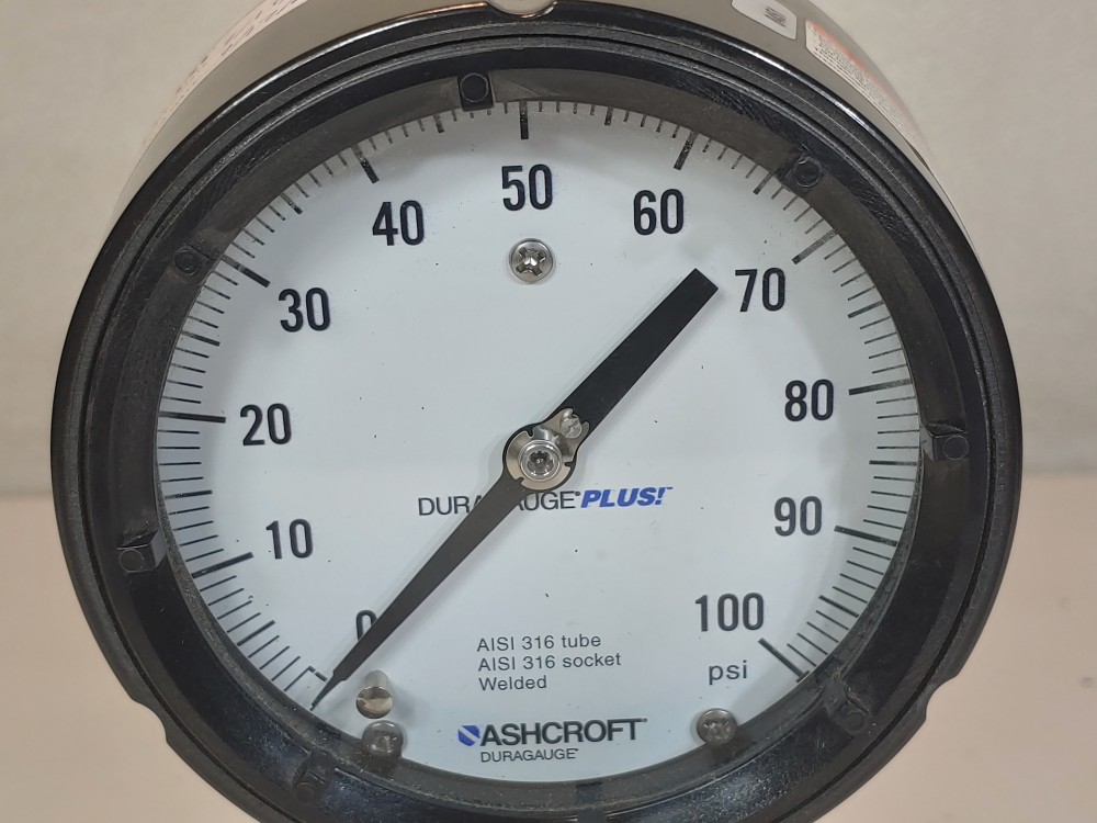 Ashcroft Duragauge 0-100 PSI Pressure Gauge w/ Diaphragm Seal HTH-34S64MS6NS6KCS 