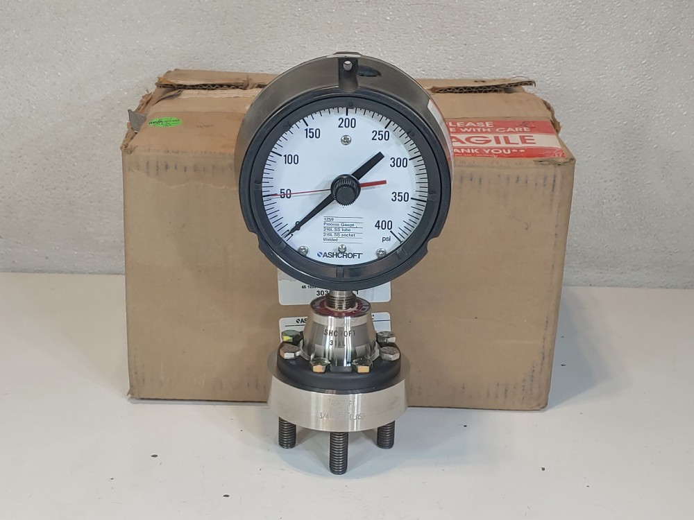 Ashcroft 0-400 PSI 1" NPT 30366081-1 Pressure Gauge w/ Diaphragm Seal 