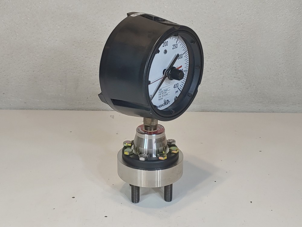 Ashcroft 0-400 PSI 1" NPT 30366081-1 Pressure Gauge w/ Diaphragm Seal 