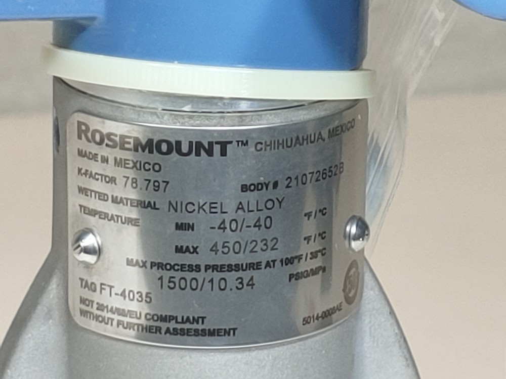 Rosemount 8800 Wafer Vortex Flowmeter 8800DW015HA1N1D1E5