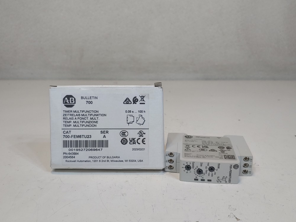 Allen Bradley 700-FEM6TU23  DIN Rail Mount Timing Relay