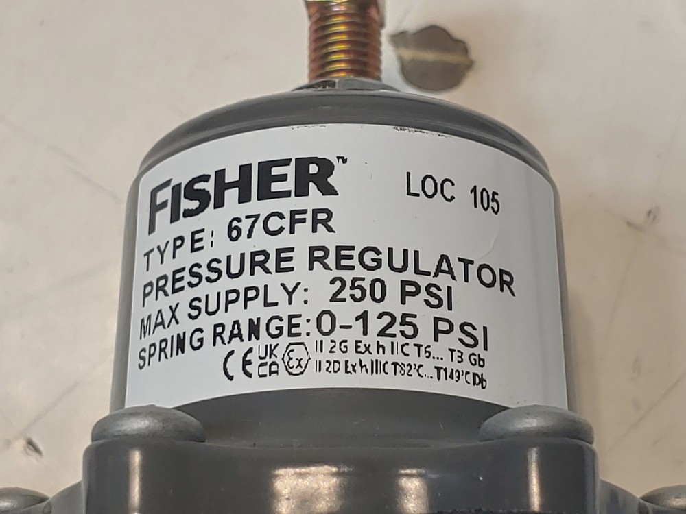 Fisher 67CFR Pressure Regulator 250 PSI Spring Range: 0-125 PSI