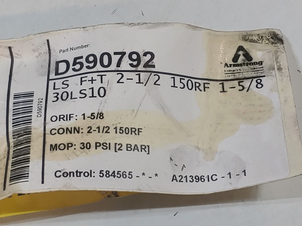 Armstrong 2-1/2" 150# RF WCB Float & Thermostatic Steam Trap Model#: 30LS10  