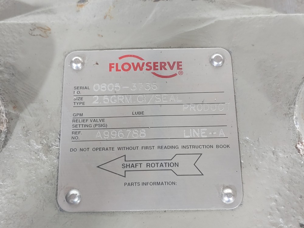 Flowserve 2.5GRM, CI/Seal Rotary Gear Pump