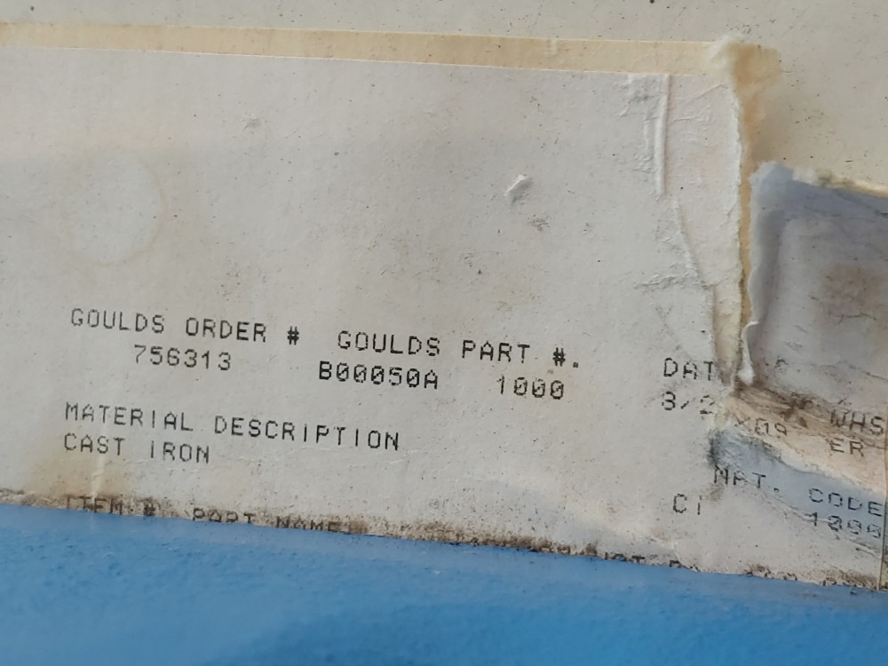 Goulds 3196 Cast Iron Pump Baseplate, P/N: B00050A