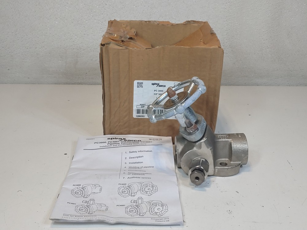 Spirax Sarco 1286393 PC3000 1/2" NPT Pipeline Connector w/ Trap Vent Valve J20