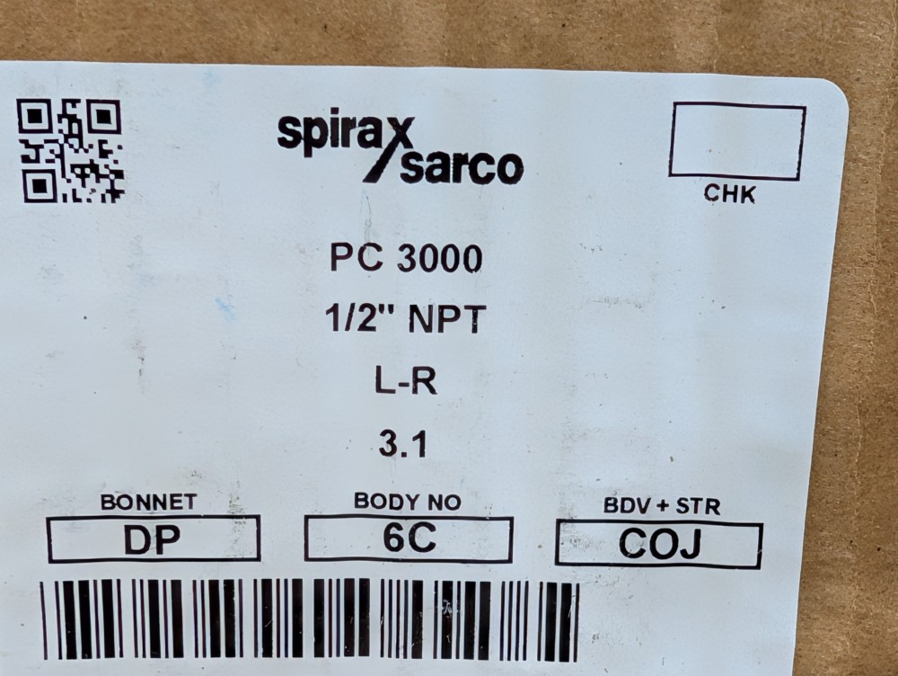 Spirax Sarco 1286393 PC3000 1/2" NPT Pipeline Connector w/ Trap Vent Valve J20