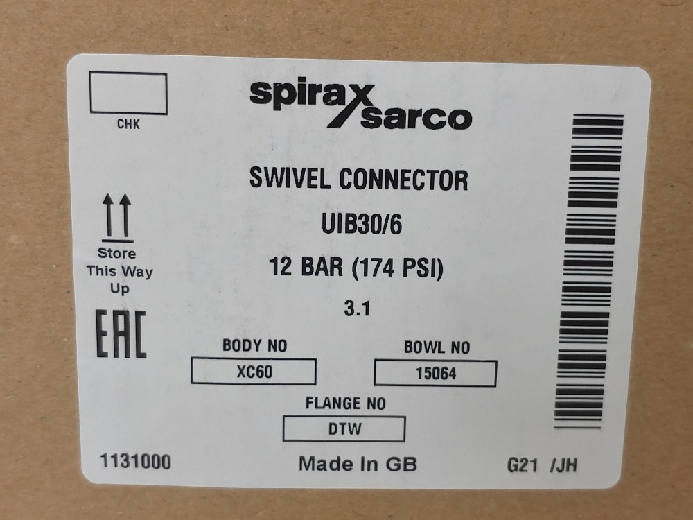 Spirax Sarco UIB30/6 Sealed Inverted Bucket Steam Trap w/Universal Connector