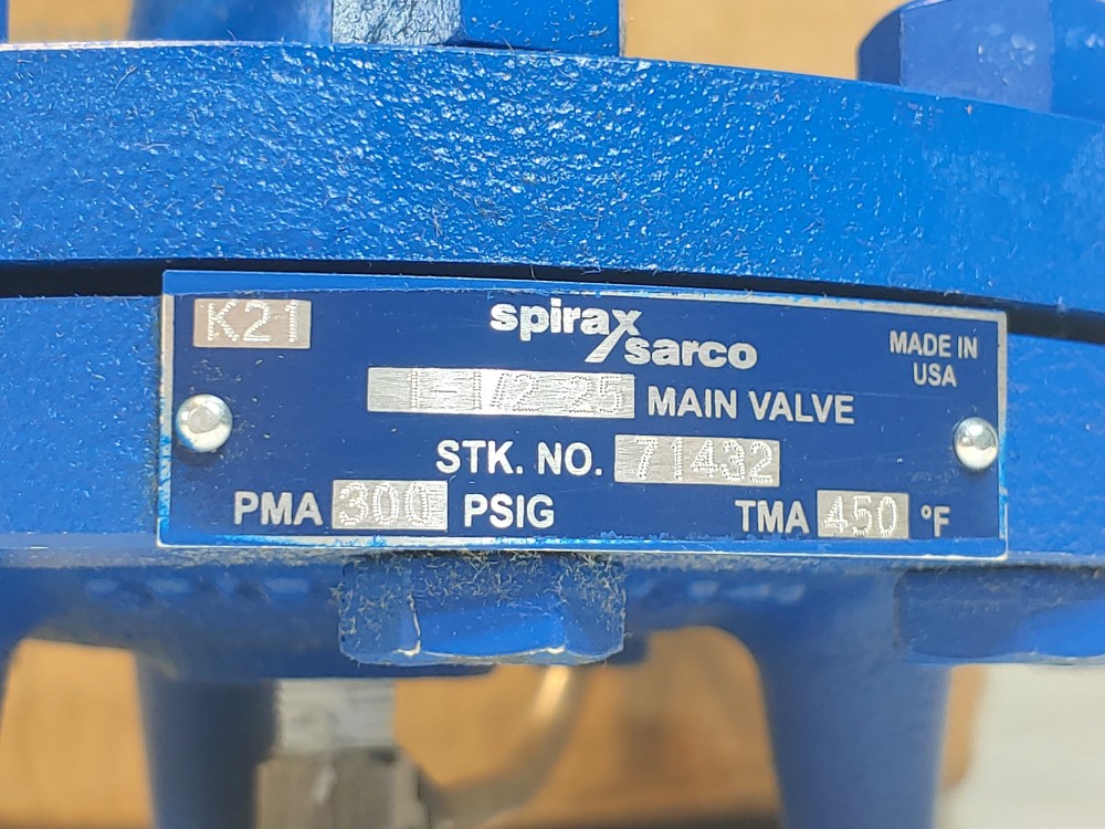 Spirax Sarco 71432, 25P Pilot Operated Pressure Reducing Main Valve 1-1/2" 