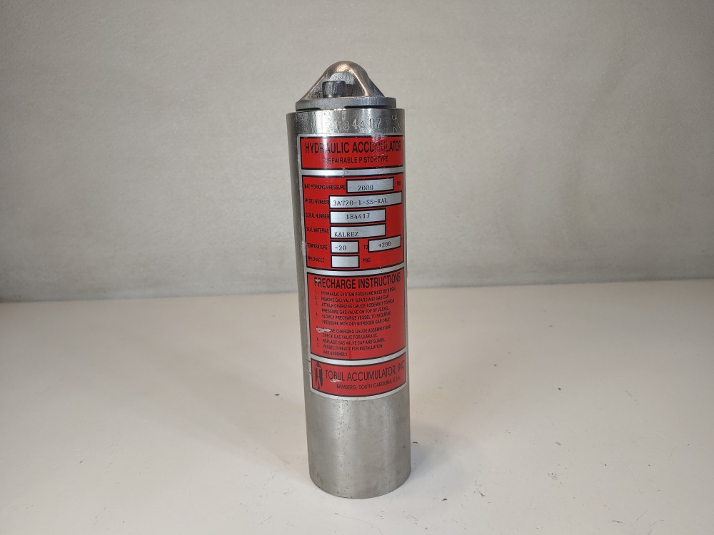 Tobul Accumulator Hydraulic Econolator Piston Accumulator Type 3AT20-1-SS-KAL