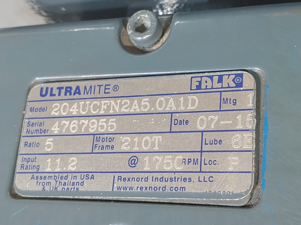 Falk 204UCFN2A5.0A1D Ultramite Helical Concentric Inline Gear Drive Ratio 5