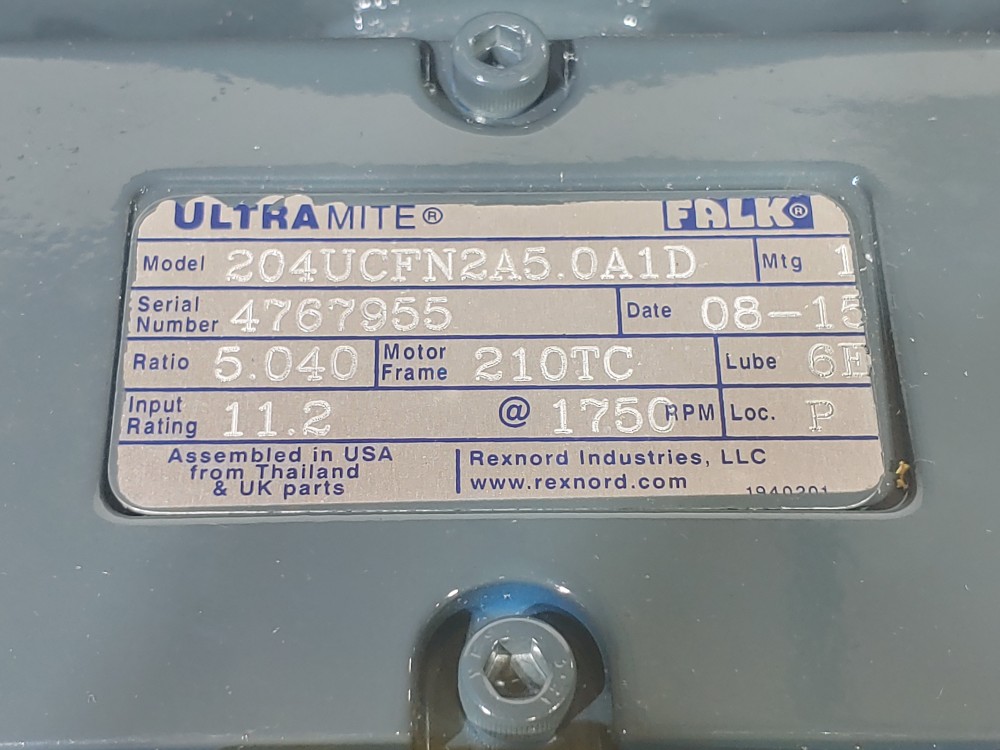 Falk 204UCFN2A5.0A1D Ultramite Helical Concentric Inline Gear Drive Ratio 5.040