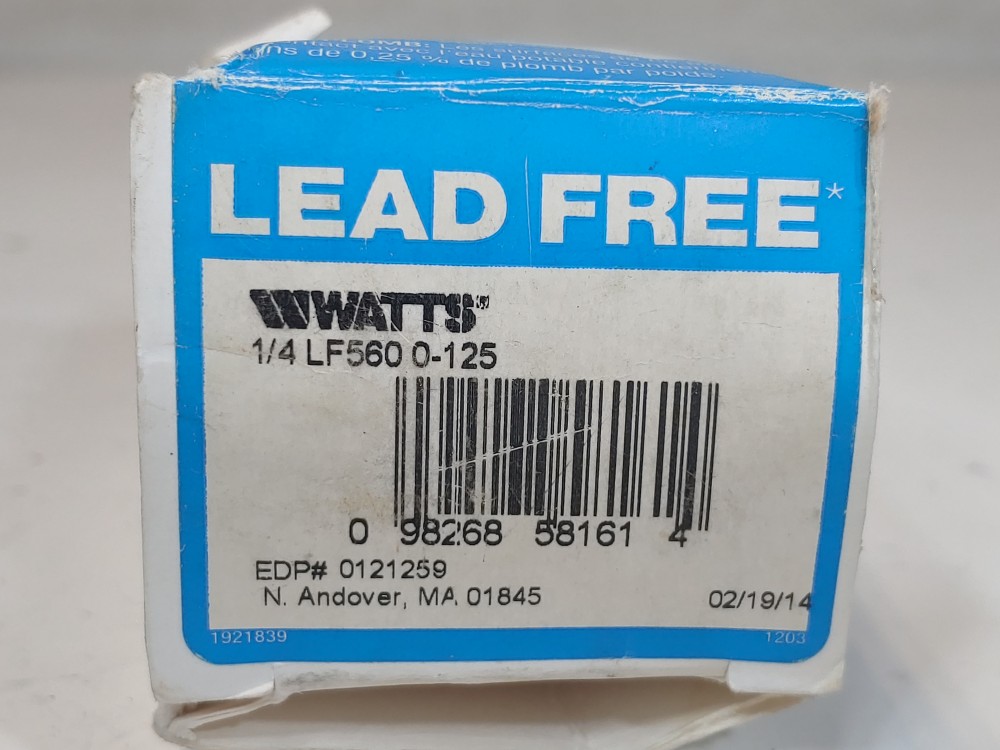 Watts  1/4" FNPT LF560, 0-125 PSI Brass Pressure Reducing Valve 