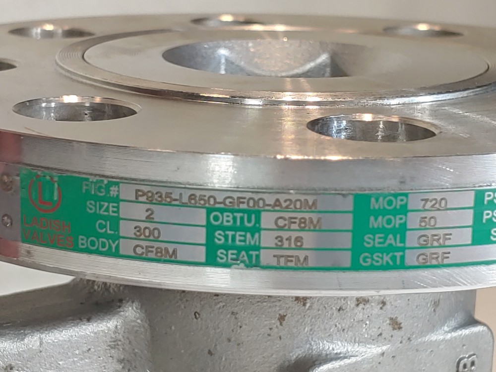 Ladish RF 2" 300# CF8M Flanged Reduced Port Ball Valve FIG#: P935-L650-GF00-A20M