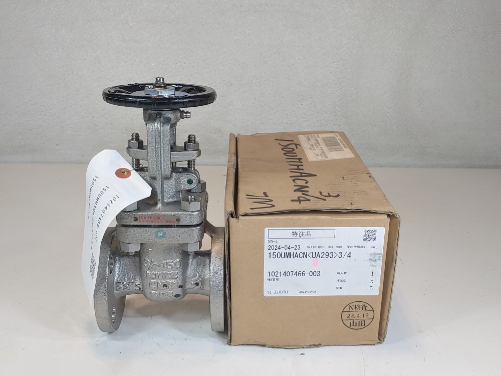 Kitz 3/4" 150# CN7M Alloy 20 RF Flanged Gate Valve FIG#: 150UMHACNG
