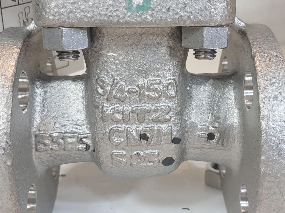 Kitz 3/4" 150# CN7M Alloy 20 RF Flanged Gate Valve FIG#: 150UMHACNG