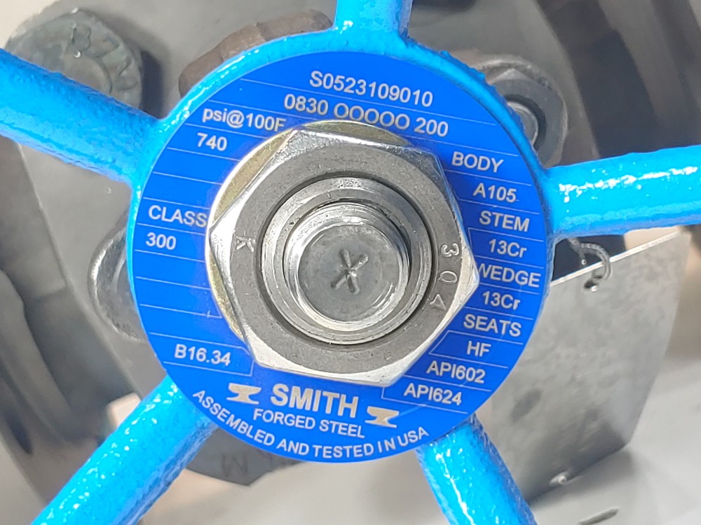 Smith 2" 300# RF Flanged A105 Forged Steel Gate Valve Figure# 083000000200