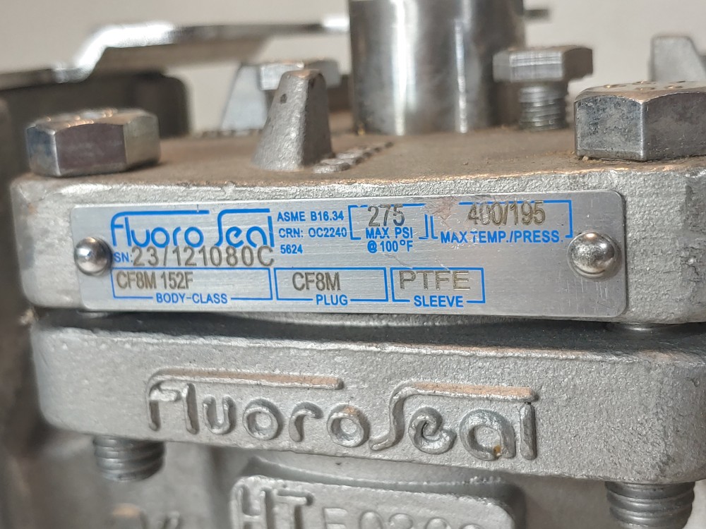 Fluoroseal 2" 150# RF Flange CF8M Plug Valve FIG#152F