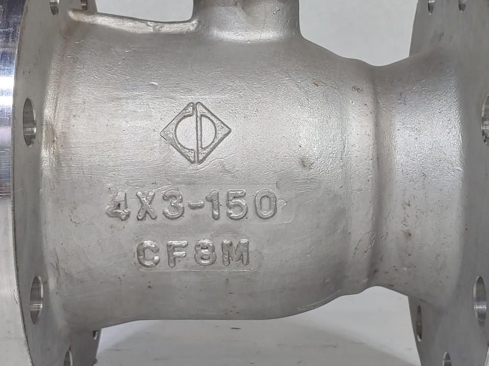 Chaoda 4"X3"-150 RP RF Flanged CF8M Ball Valve Fig#: 1-BF-U-RP-RF-CF8M-2-R-G-L