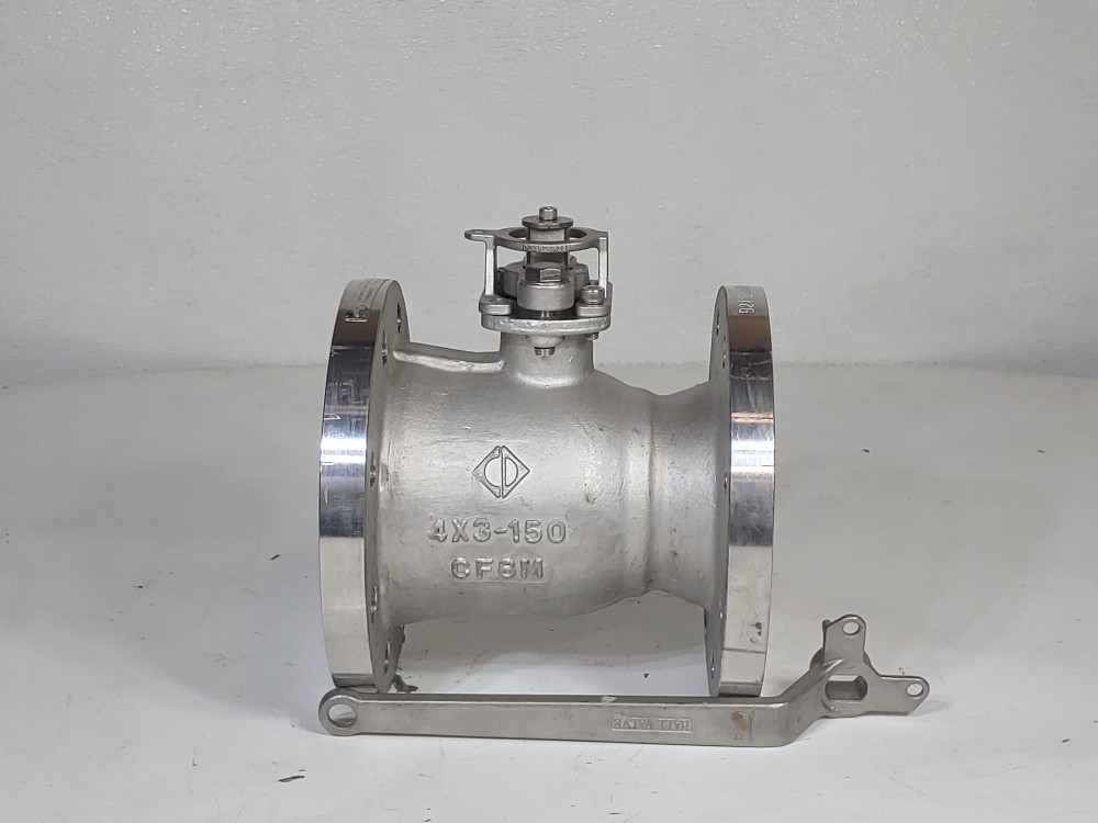 Chaoda 4"X3"-150 RP RF Flanged CF8M Ball Valve Fig#: 1-BF-U-RP-RF-CF8M-2-R-G-L