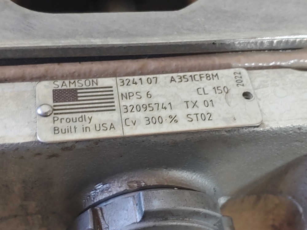Samson 6" 150# CF8M Control Valve Model# 3277
