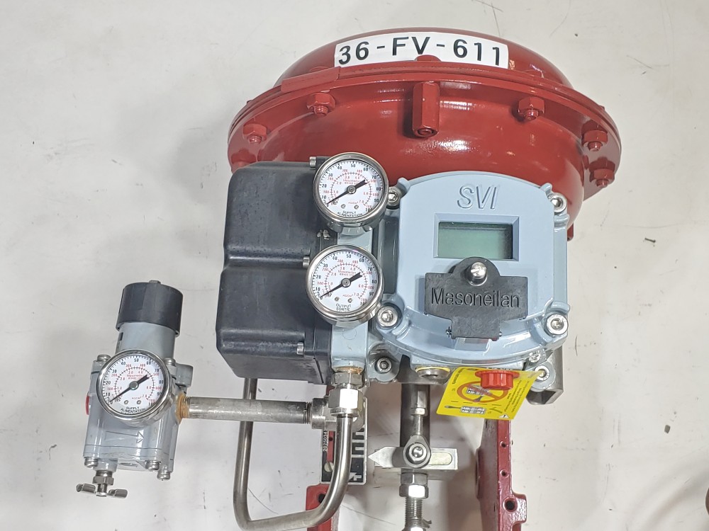 Masoneilan 1.5" 600# Pneumatic Flanged Control Valve w/ Valve Positioner