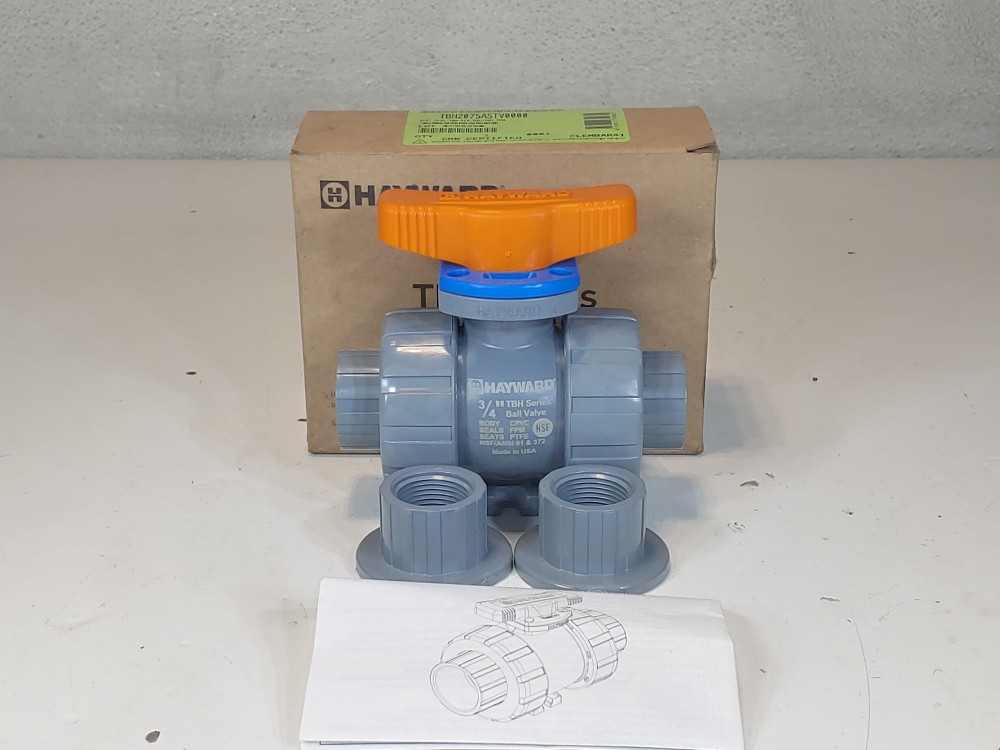 Lot of (3) Hayward 3/4" Tru Union CPVC Ball Valve TBH2075ASTV0000