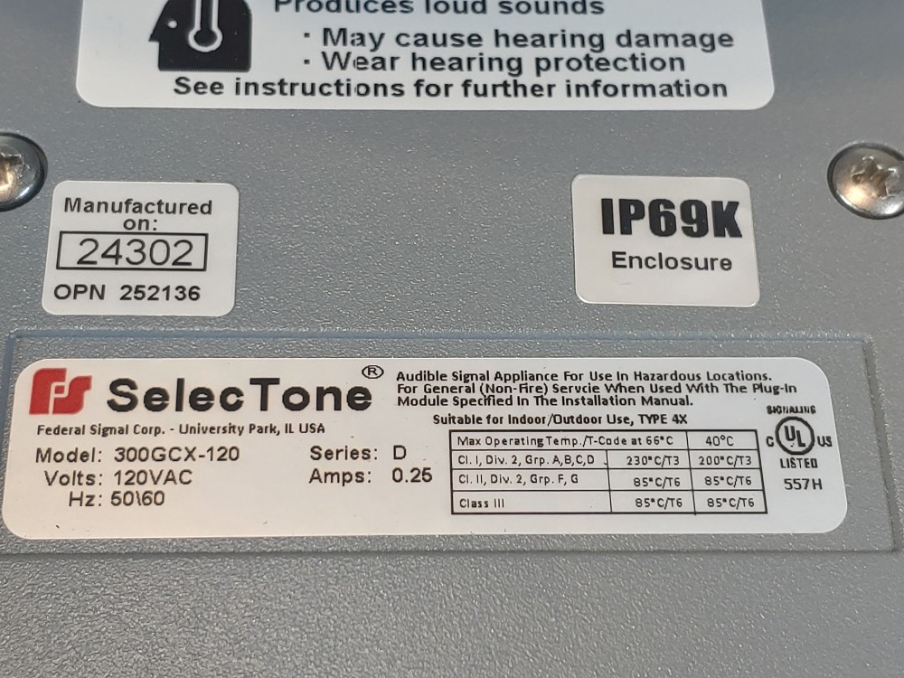 Federal Signal SelecTone 120V Amplified Speaker 300GCX-120