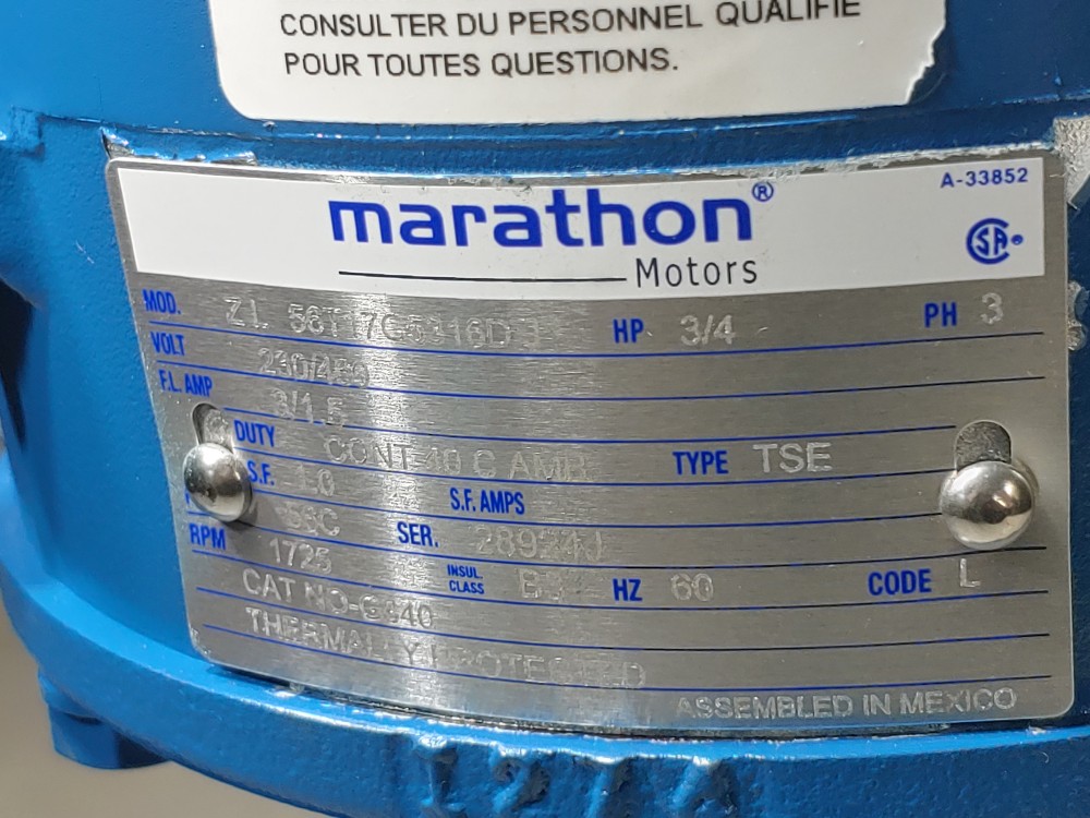 Neptune 80 GPH Metering Pump 567-S-N5-PUMP w/Marathon 1725RPM 3/4HP Motor 