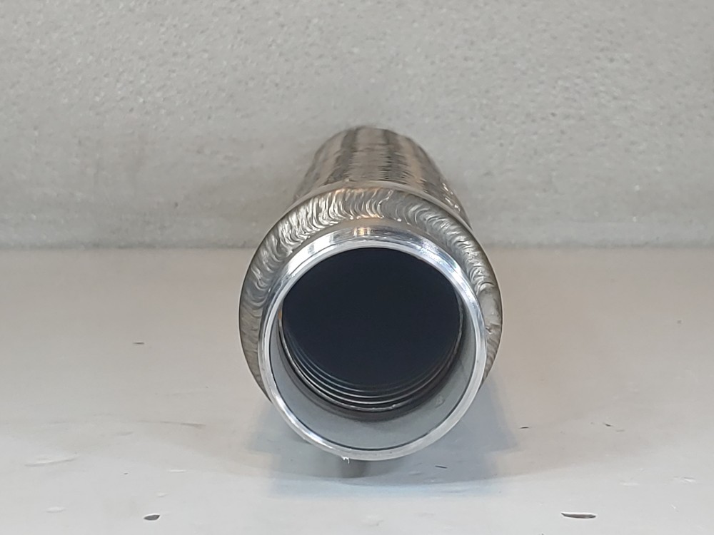  Braided 304 Stainless Steel Hose 12-1/4" X 2", Fitting 2" MNPT End X 2" FNPT