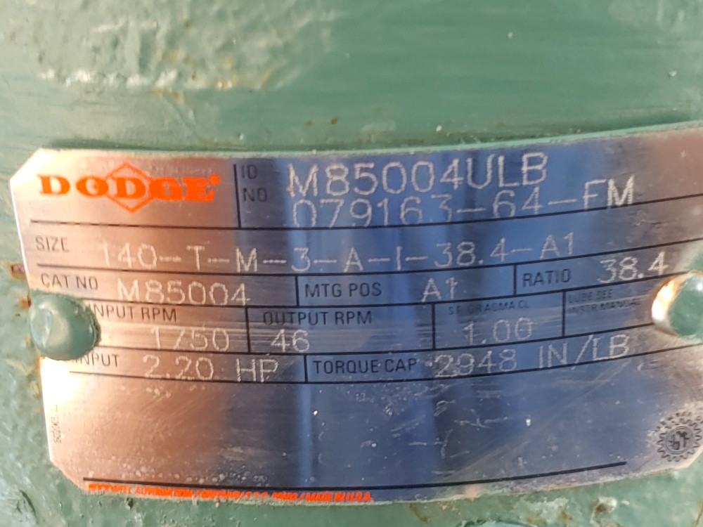 Dodge Power Transmission M85004, 140-T-M-3-A-1-38.4-A1 Speed Reducer